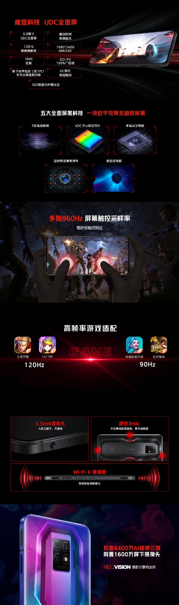 全球首款屏下前摄游戏手机！一图看懂红魔7 Pro：4799元起