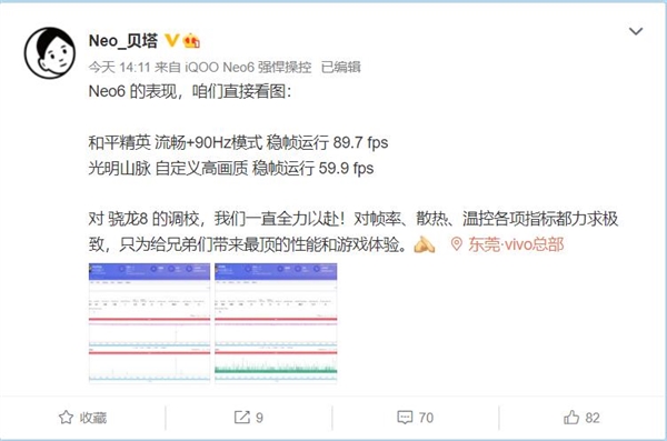 驯龙大师诞生！iQOO Neo6运行《和平精英》《光明山脉》都接近满帧