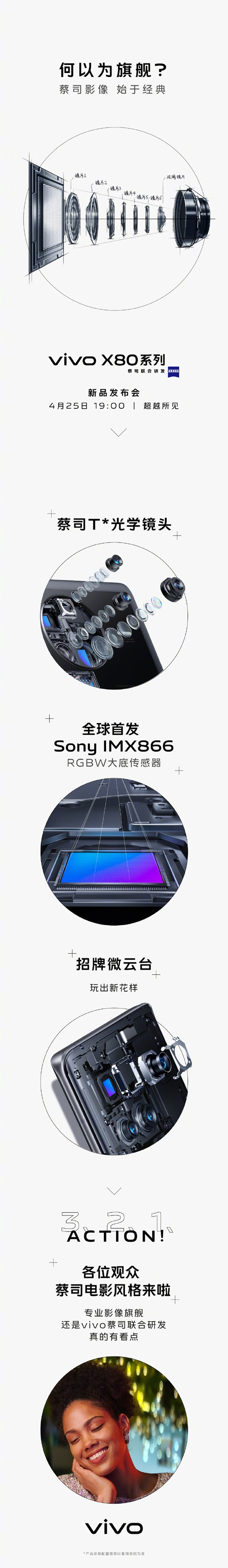 vivo X80系列首发IMX866传感器 蔡司影像超越所见 