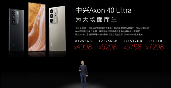 刘海、打孔再见！中兴发布Axon 40 Ultra手机：更完美的屏下旗舰