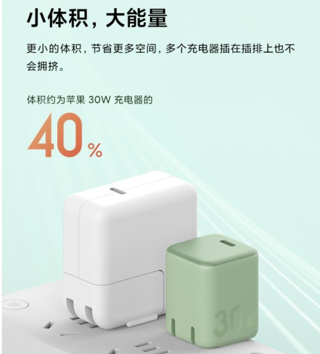 小米上架30W GaN迷你充电器 苹果用户的福利69元太值了 