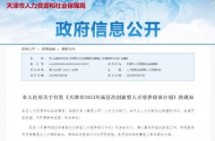 天津市人社局发布2023年高层次创新型人才培养培训计划